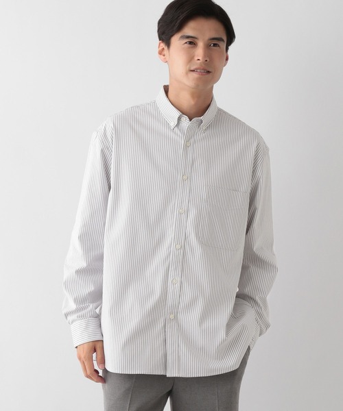 GLOBAL WORK Smile Seed Store（グローバルワーク スマイルシードストア）の「イージーケアオックスシャツ/115910（シャツ/ブラウス・メンズ・グレー系その他3/ネイビー/オフホワイト/スカイブルー・X-LARGE/LARGE/MEDIUM/SMALL）」の3枚目の写真