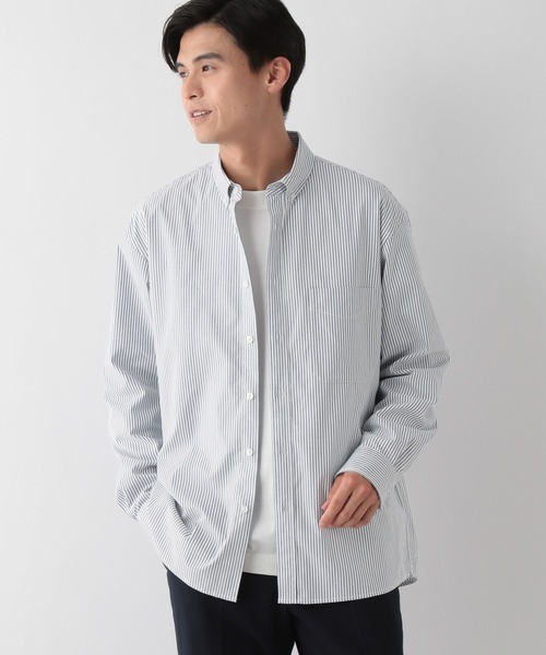 GLOBAL WORK Smile Seed Store（グローバルワーク スマイルシードストア）の「イージーケアオックスシャツ/115910（シャツ/ブラウス・メンズ・グレー系その他3/ネイビー/オフホワイト/スカイブルー・X-LARGE/LARGE/MEDIUM/SMALL）」の4枚目の写真