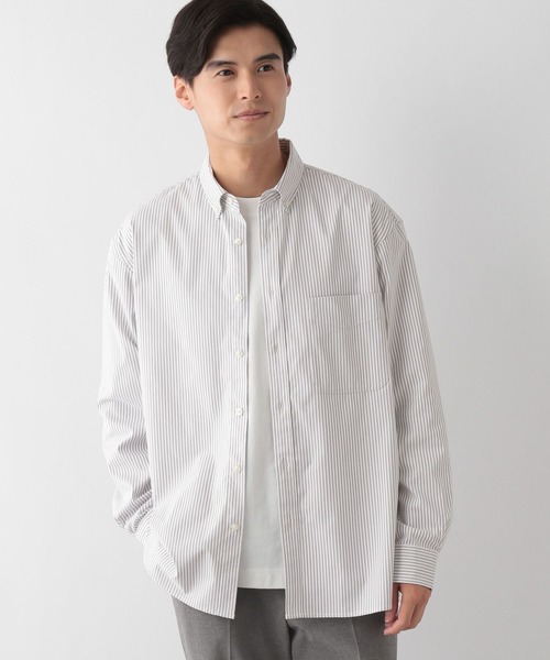 GLOBAL WORK Smile Seed Store（グローバルワーク スマイルシードストア）の「イージーケアオックスシャツ/115910（シャツ/ブラウス・メンズ・グレー系その他3/ネイビー/オフホワイト/スカイブルー・X-LARGE/LARGE/MEDIUM/SMALL）」の7枚目の写真