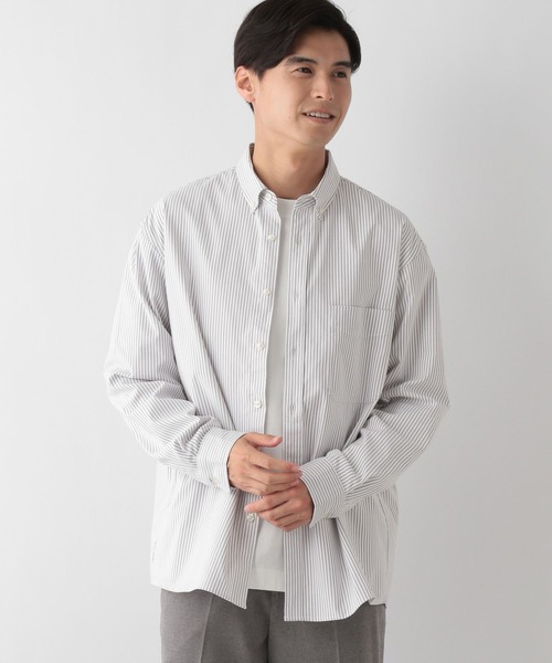 GLOBAL WORK Smile Seed Store（グローバルワーク スマイルシードストア）の「イージーケアオックスシャツ/115910（シャツ/ブラウス・メンズ・グレー系その他3/ネイビー/オフホワイト/スカイブルー・X-LARGE/LARGE/MEDIUM/SMALL）」の6枚目の写真