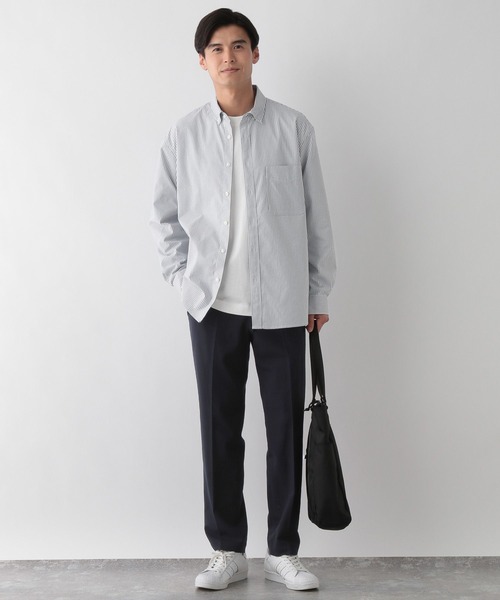 GLOBAL WORK Smile Seed Store（グローバルワーク スマイルシードストア）の「イージーケアオックスシャツ/115910（シャツ/ブラウス・メンズ・グレー系その他3/ネイビー/オフホワイト/スカイブルー・X-LARGE/LARGE/MEDIUM/SMALL）」の5枚目の写真