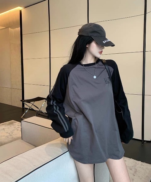 NANEA(ナネア)の「ライン柄ラグランスリーブロングTシャツ(Tシャツ/カットソー・レディース・グレー/ホワイト・X-LARGE/LARGE/MEDIUM)」の17枚目の写真