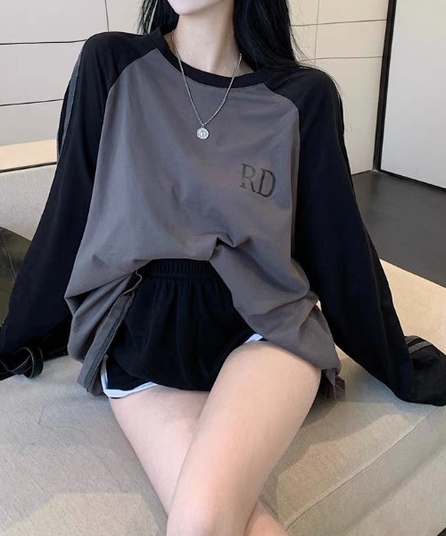 NANEA(ナネア)の「ライン柄ラグランスリーブロングTシャツ(Tシャツ/カットソー・レディース・グレー/ホワイト・X-LARGE/LARGE/MEDIUM)」の10枚目の写真