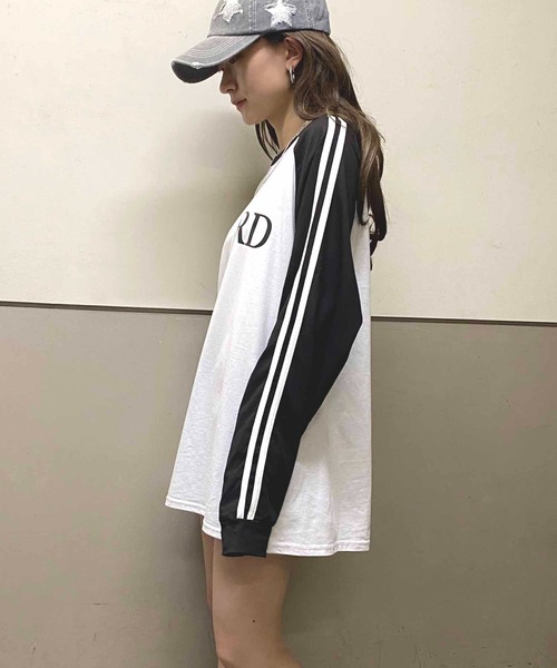 NANEA(ナネア)の「ライン柄ラグランスリーブロングTシャツ(Tシャツ/カットソー・レディース・グレー/ホワイト・X-LARGE/LARGE/MEDIUM)」の14枚目の写真