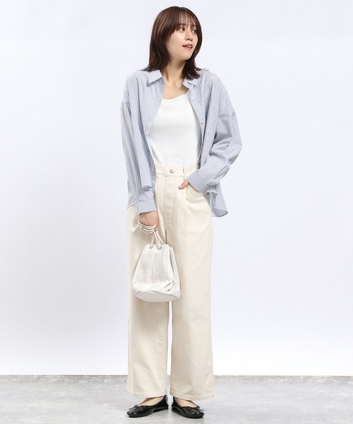 GLOBAL WORK Smile Seed Store（グローバルワーク スマイルシードストア）の「華奢リブタンクトップ/118557（タンクトップ・レディース・グレイッシュベージュ/オフホワイト/ブラック/グレー/ダークグレー・LARGE/MEDIUM/X-LARGE/SMALL）」の6枚目の写真