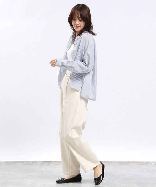 GLOBAL WORK Smile Seed Store（グローバルワーク スマイルシードストア）の「華奢リブタンクトップ/118557（タンクトップ・レディース・グレイッシュベージュ/オフホワイト/ブラック/グレー/ダークグレー・LARGE/MEDIUM/X-LARGE/SMALL）」の7枚目の写真