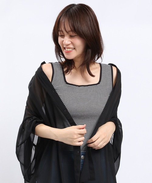 GLOBAL WORK Smile Seed Store（グローバルワーク スマイルシードストア）の「華奢リブタンクトップ/118557（タンクトップ・レディース・グレイッシュベージュ/オフホワイト/ブラック/グレー/ダークグレー・LARGE/MEDIUM/X-LARGE/SMALL）」の17枚目の写真