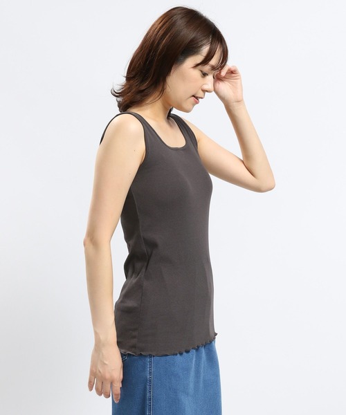 GLOBAL WORK Smile Seed Store（グローバルワーク スマイルシードストア）の「華奢リブタンクトップ/118557（タンクトップ・レディース・グレイッシュベージュ/オフホワイト/ブラック/グレー/ダークグレー・LARGE/MEDIUM/X-LARGE/SMALL）」の21枚目の写真