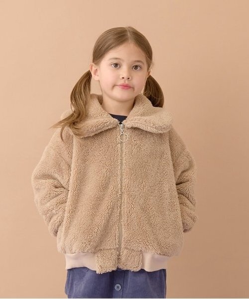 セール】【万能アウター】丸衿ボアブルゾン（ブルゾン）｜Lycee mine