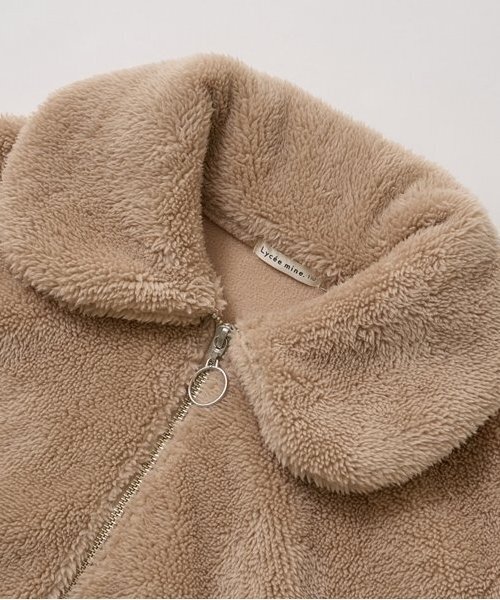 Lycee mine（リセマイン）の「【万能アウター】丸衿ボアブルゾン（ブルゾン・キッズ・アイボリー/ピンク系その他/ブルーグレー/ブラック/ベージュ・100cm/110cm/120cm/130cm/140cm/150cm）」の9枚目の写真