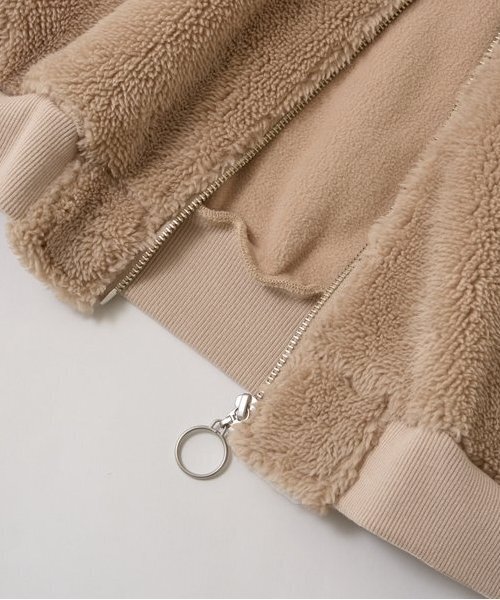 Lycee mine（リセマイン）の「【万能アウター】丸衿ボアブルゾン（ブルゾン・キッズ・アイボリー/ピンク系その他/ブルーグレー/ブラック/ベージュ・100cm/110cm/120cm/130cm/140cm/150cm）」の11枚目の写真