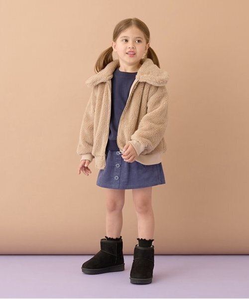 セール】【万能アウター】丸衿ボアブルゾン（ブルゾン）｜Lycee mine