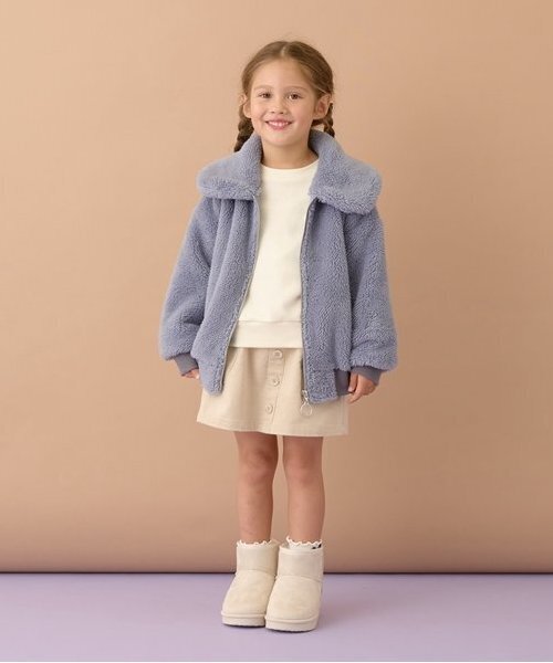 セール】【万能アウター】丸衿ボアブルゾン（ブルゾン）｜Lycee mine