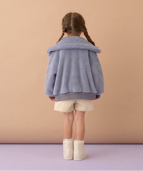 Lycee mine（リセマイン）の「【万能アウター】丸衿ボアブルゾン（ブルゾン・キッズ・アイボリー/ピンク系その他/ブルーグレー/ブラック/ベージュ・100cm/110cm/120cm/130cm/140cm/150cm）」の18枚目の写真