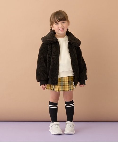 Lycee mine（リセマイン）の「【万能アウター】丸衿ボアブルゾン（ブルゾン・キッズ・アイボリー/ピンク系その他/ブルーグレー/ブラック/ベージュ・100cm/110cm/120cm/130cm/140cm/150cm）」の19枚目の写真