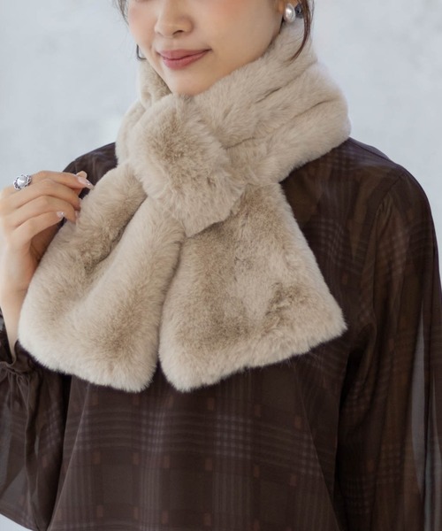 HusHusH（ハッシュアッシュ）の「HusHusH ファーティペット（マフラー・レディース・グレー/ダークグレー/ベージュ・フリー）」の3枚目の写真