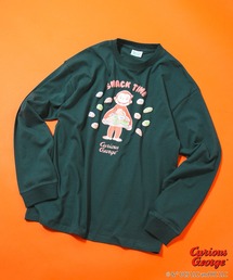 【CURIOUS GEORGE/おさるのジョージ】 オリジナルデザイン ロンT ジョージ ドロップショルダー ビッグシルエット ユニセックス
