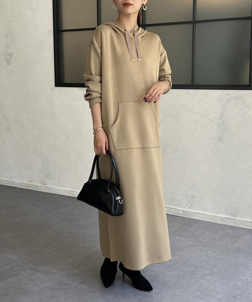 セール】ダンボールニットフードワンピース（ワンピース）｜Chez toi