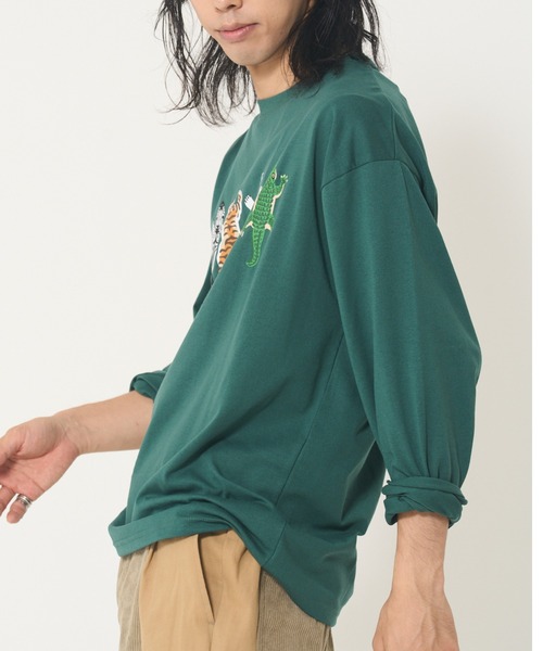 CORISCO（コリスコ）の「フロントアニマル柄ロンTEE(M1)（Tシャツ/カットソー・メンズ・ダークグリーン/オレンジ/ブラック/ブルー/ホワイト・X-LARGE/MEDIUM/LARGE）」の14枚目の写真