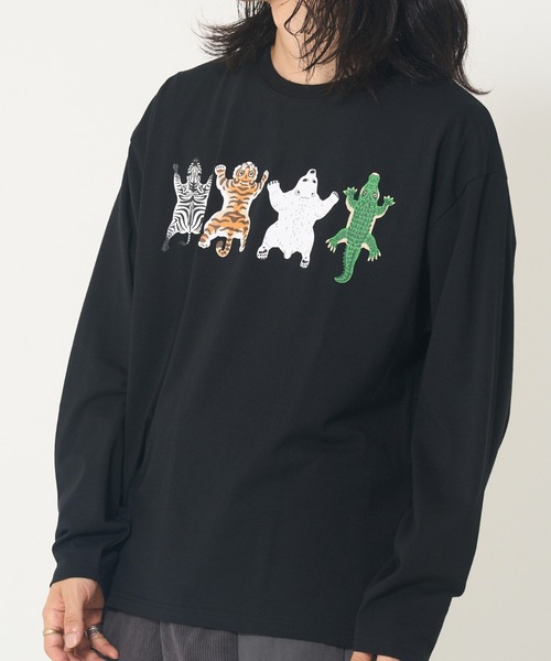CORISCO（コリスコ）の「フロントアニマル柄ロンTEE(M1)（Tシャツ/カットソー・メンズ・ダークグリーン/オレンジ/ブラック/ブルー/ホワイト・X-LARGE/MEDIUM/LARGE）」の11枚目の写真