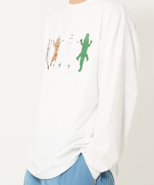 CORISCO（コリスコ）の「フロントアニマル柄ロンTEE(M1)（Tシャツ/カットソー・メンズ・ダークグリーン/オレンジ/ブラック/ブルー/ホワイト・X-LARGE/MEDIUM/LARGE）」の9枚目の写真