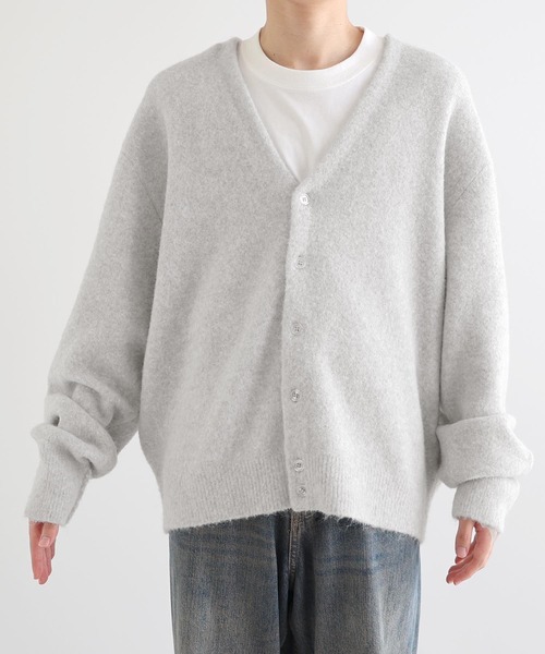 ANME(アンメ)の「モヘアライクVネックニットカーディガン(カーディガン/ボレロ・レディース・オートミール/グリーン/クリーム/チャコールグレー/ブルー・M/L/XL)」の10枚目の写真
