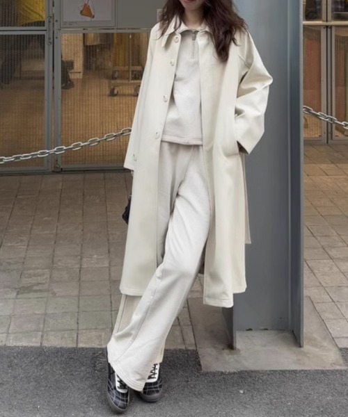 tageechita(タジチタ)の「【tageechita】サイドライン入り ゆったりストレートスウェットパンツ(スウェットパンツ・レディース・ブラウン/アイボリー・S/M/L)」の5枚目の写真