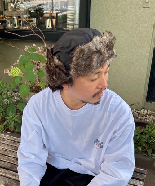 VENCEEXCHANGE(ヴァンスエクスチェンジ)の「ブラウンファーフライトキャップ(キャップ・メンズ・ブラック/ネイビー/グリーン系/ブラウン・フリー)」の7枚目の写真