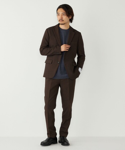 SHIPS セットアップスーツ　ブラウン　リネン SHIPS Colors:〈洗濯機可能〉MULTI FUNCTION ジャケット(セットアップ