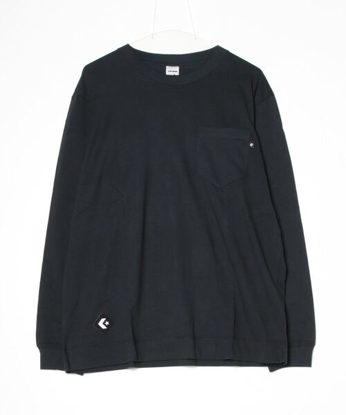 CONVERSE(コンバース)の「コンバース LS ポケット TEE_ロングスリーブポケットTシャツ(Tシャツ/カットソー・メンズ・ブラック/ホワイト・LL/M/L)」の2枚目の写真