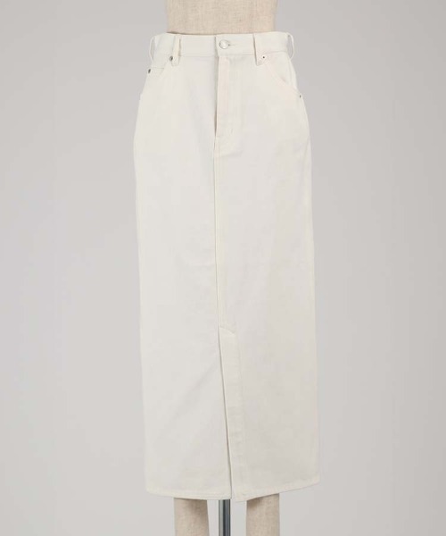 1chaku.（イッチャク）の「デニムロングスカート（デニムスカート・レディース・ホワイト/ネイビー・マルチサイズ）」の5枚目の写真