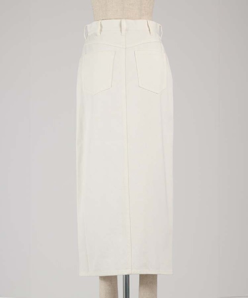 1chaku.（イッチャク）の「デニムロングスカート（デニムスカート・レディース・ホワイト/ネイビー・マルチサイズ）」の7枚目の写真