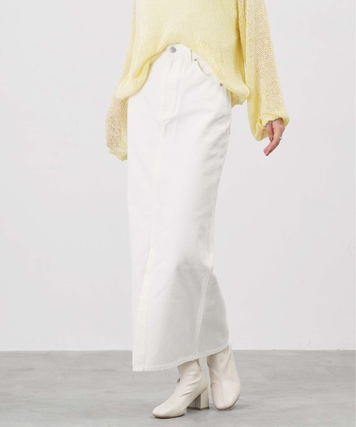 1chaku.（イッチャク）の「デニムロングスカート（デニムスカート・レディース・ホワイト/ネイビー・マルチサイズ）」の14枚目の写真