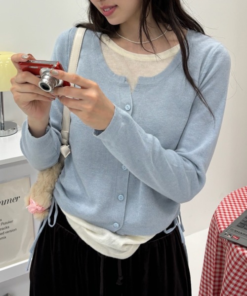 Birthday room（バースデイルーム）の「レイヤードデザインカーディガントップス / layered like cardigan style（ニット/セーター・レディース・ブラック/ライトブルー/その他・FREE）」の12枚目の写真