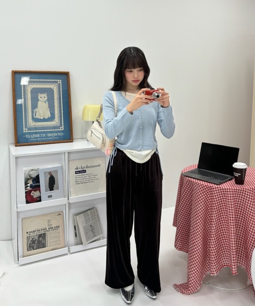 Birthday room（バースデイルーム）の「レイヤードデザインカーディガントップス / layered like cardigan style（ニット/セーター・レディース・ブラック/ライトブルー/その他・FREE）」の14枚目の写真