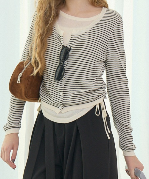 Birthday room（バースデイルーム）の「レイヤードデザインカーディガントップス / layered like cardigan style（ニット/セーター・レディース・ブラック/ライトブルー/その他・FREE）」の22枚目の写真