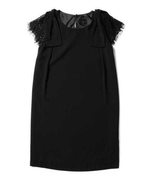 Ray BEAMS(レイビームス)の「Ray BEAMS / レース スリーブ 肩リボン ワンピース(ワンピース・レディース・ブラック/ピンク・0/1)」の4枚目の写真