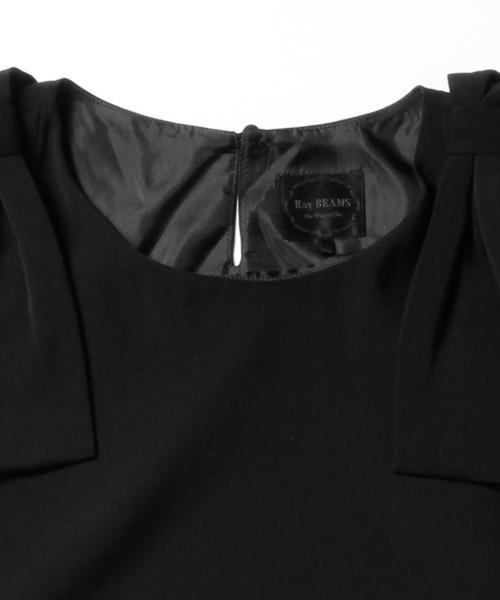 Ray BEAMS(レイビームス)の「Ray BEAMS / レース スリーブ 肩リボン ワンピース(ワンピース・レディース・ブラック/ピンク・0/1)」の5枚目の写真