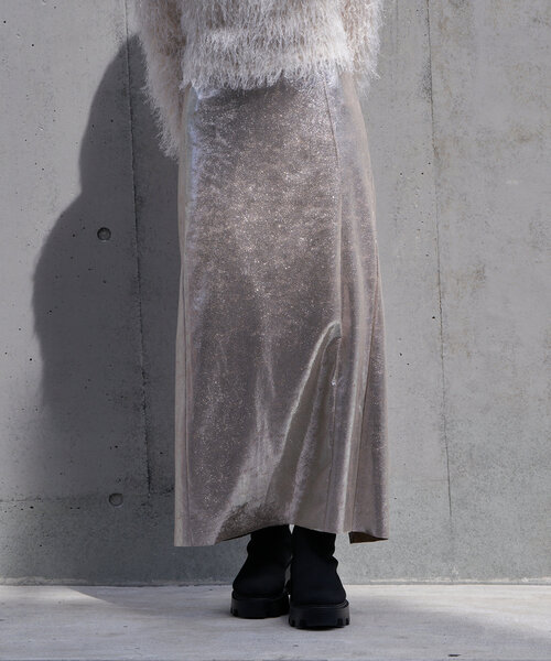 RAY CASSIN（レイカズン）の「クラック箔タイトスカート（スカート・レディース・ブラウン/シルバー/ブラック・FREE）」の15枚目の写真