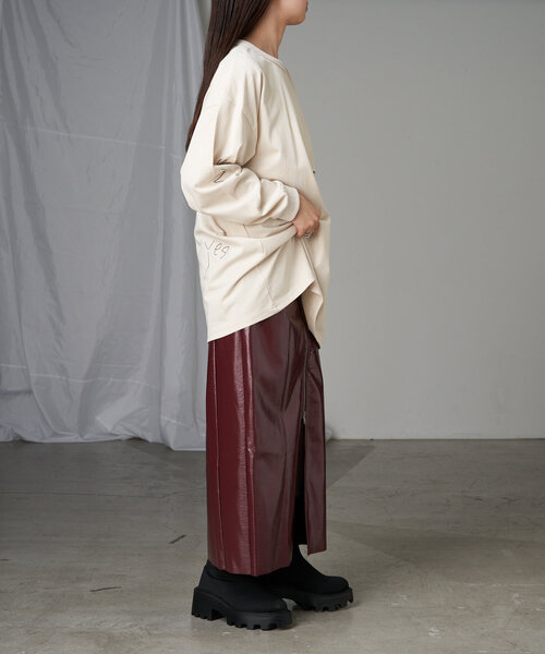 RAY CASSIN（レイカズン）の「クラック箔タイトスカート（スカート・レディース・ブラウン/シルバー/ブラック・FREE）」の5枚目の写真