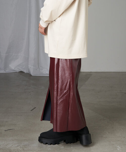 RAY CASSIN（レイカズン）の「クラック箔タイトスカート（スカート・レディース・ブラウン/シルバー/ブラック・FREE）」の6枚目の写真