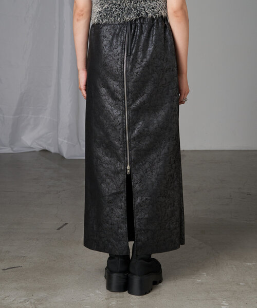 RAY CASSIN（レイカズン）の「クラック箔タイトスカート（スカート・レディース・ブラウン/シルバー/ブラック・FREE）」の10枚目の写真