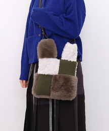 Nananoel（ナナノエル）の「ｐａｐｐｙ　エコファーパッチワーク３ＷＡＹミニバッグ（エコバッグ/サブバッグ）」