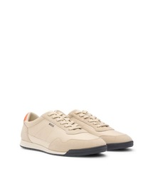 【関税込み】BOSS ベージュ スエード スニーカー BOSS（HUGO BOSS） スニーカー テニスインスパイア ローカット