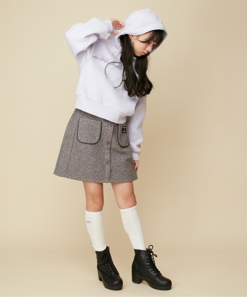 JENNI love(ジェニィラブ)の「【あったか】裏起毛フリル切替えショート丈パーカー(パーカー・キッズ・ブラック/ピンク/ラベンダー・130cm/140cm/150cm/160cm)」の16枚目の写真