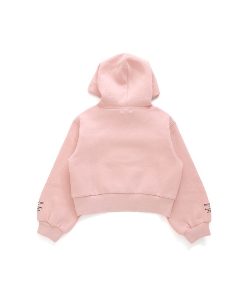 JENNI love(ジェニィラブ)の「【あったか】裏起毛フリル切替えショート丈パーカー(パーカー・キッズ・ブラック/ピンク/ラベンダー・130cm/140cm/150cm/160cm)」の4枚目の写真