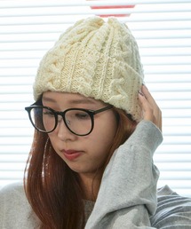 HIGHLAND 2000（ハイランドトゥーサウザンド）の「HIGHLAND2000/ハイランド2000 HL2000 Bobcap BritishWool ケーブル編み ニット帽（ニットキャップ/ビーニー・メンズ）」