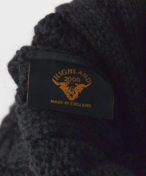 HIGHLAND 2000（ハイランドトゥーサウザンド）の「HIGHLAND2000/ハイランド2000 HL2000 Bobcap BritishWool ケーブル編み ニット帽（ニットキャップ/ビーニー・メンズ・ブラック/インディゴブルー/ホワイト/ナチュラル/ライトグレー/ネイビー・FREE）」の9枚目の写真