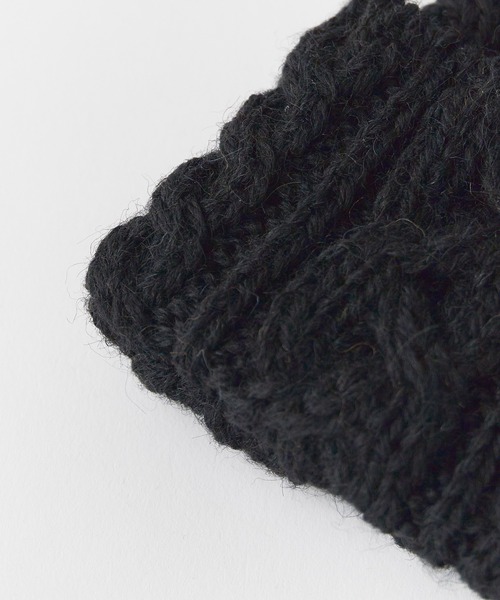 HIGHLAND 2000（ハイランドトゥーサウザンド）の「HIGHLAND2000/ハイランド2000 HL2000 Bobcap BritishWool ケーブル編み ニット帽（ニットキャップ/ビーニー・メンズ・ブラック/インディゴブルー/ホワイト/ナチュラル/ライトグレー/ネイビー・FREE）」の8枚目の写真