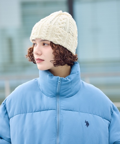 HIGHLAND 2000（ハイランドトゥーサウザンド）の「HIGHLAND2000/ハイランド2000 HL2000 Bobcap BritishWool ケーブル編み ニット帽（ニットキャップ/ビーニー・メンズ・ブラック/インディゴブルー/ホワイト/ナチュラル/ライトグレー/ネイビー・FREE）」の14枚目の写真